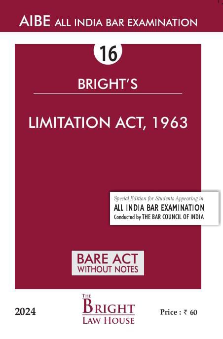 Limitation Act, 1963 (English) Bare Act (Without Notes) For All India Bar Examination